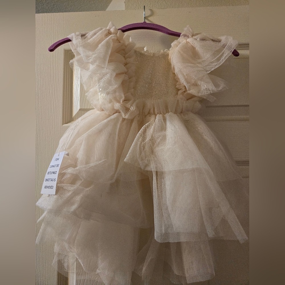 Joyfolie Cream Formal Kids Dress